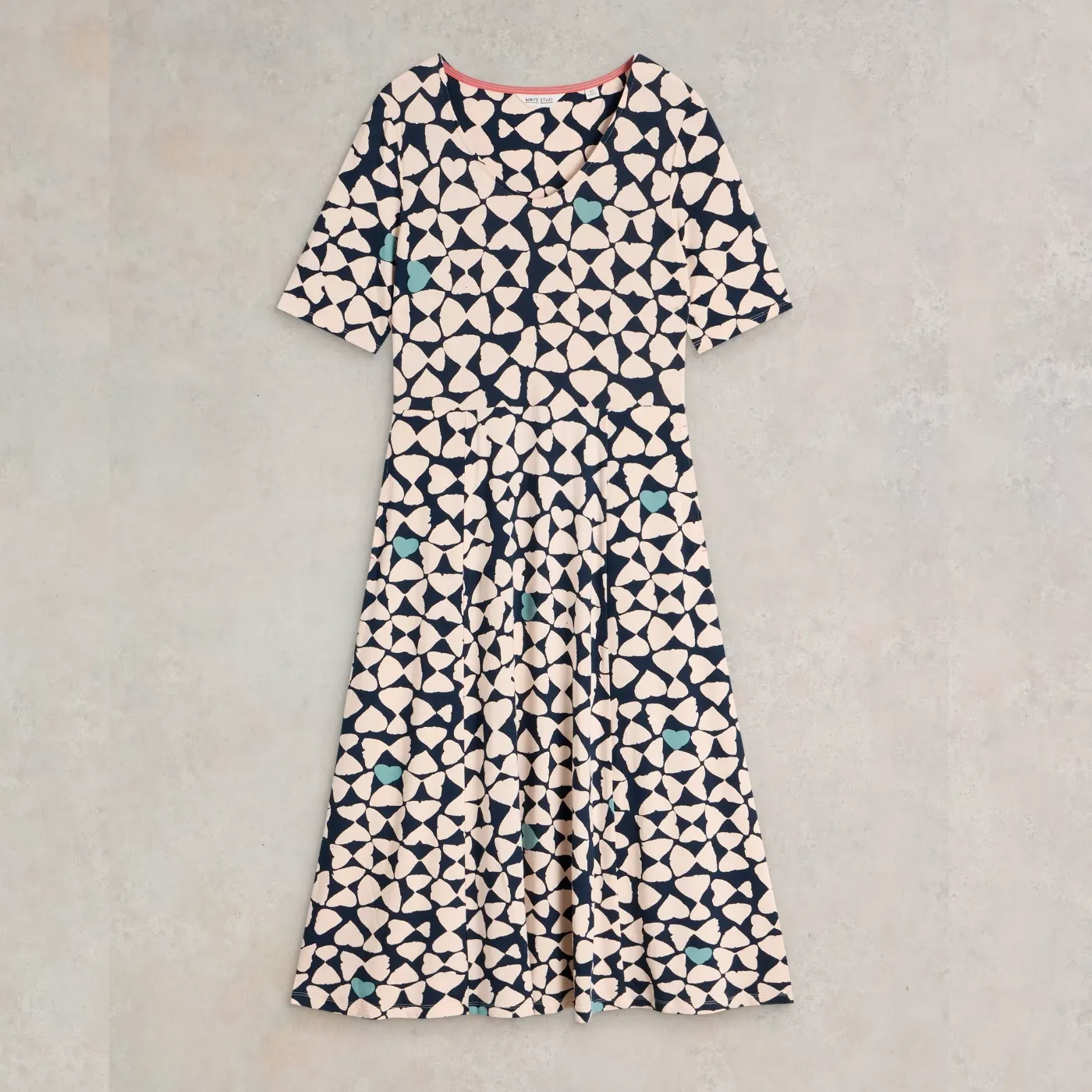 Whitestuff Madeline Jersey Dress | Navy Print
