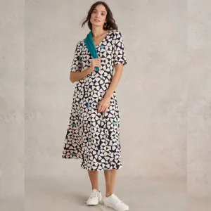 Whitestuff Madeline Jersey Dress | Navy Print
